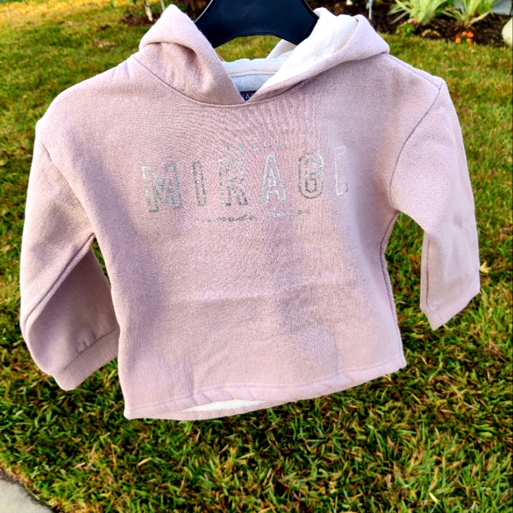 Canada House Mirage oasis hoodie pastel pink pullover sparkly NWT